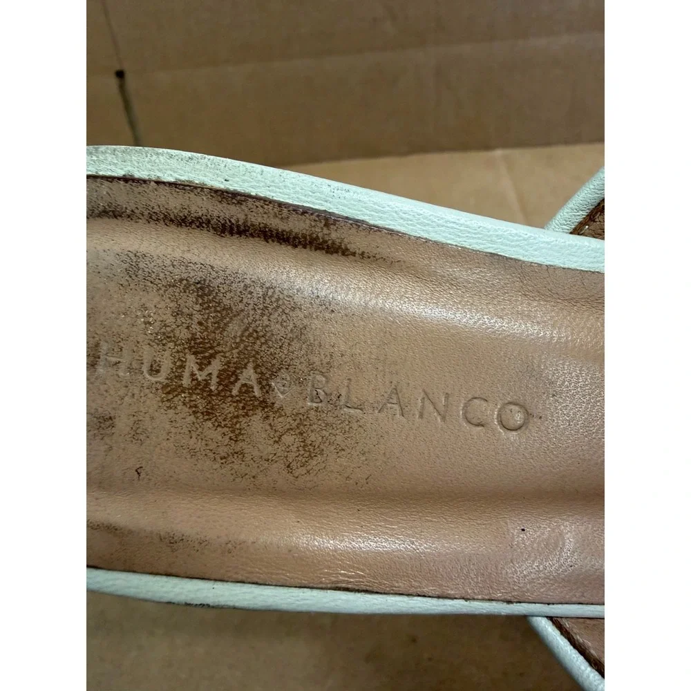Huma Blanco Ilaria Pointed Toe Slip-On Slides Mules Natural Jute Womens Size 41